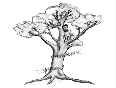 Zachaeus auf Baum